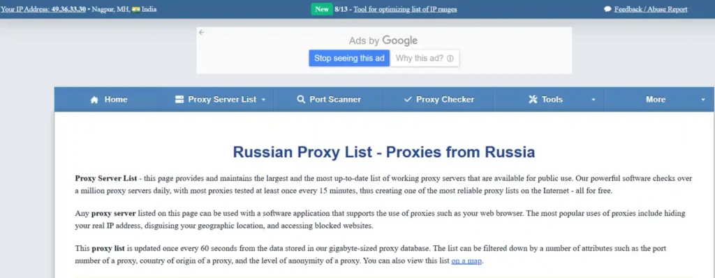 ProxyNova Russian Proxies