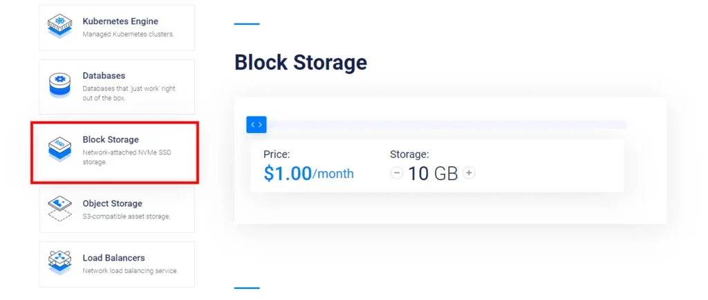 Vultr Block Storage Pricing