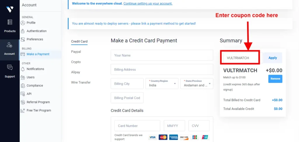 Vultr Coupon Code