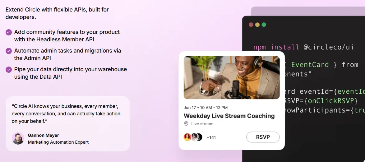 Circle.so API & Headless
