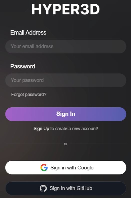 Create Your Free Hyper3D Account