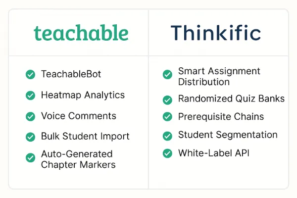 Teachable vs Thinkfic comparasion
