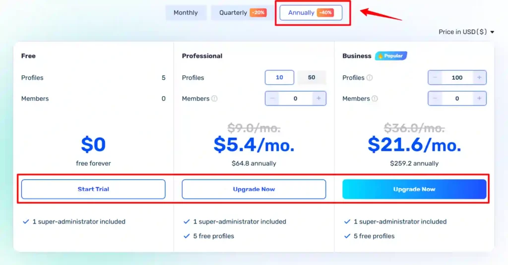 AdsPower Choose your preferred plan