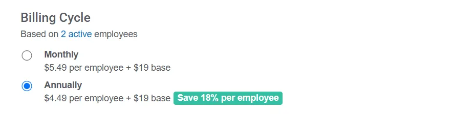 Buddy Punch Coupon- Billing Cycle