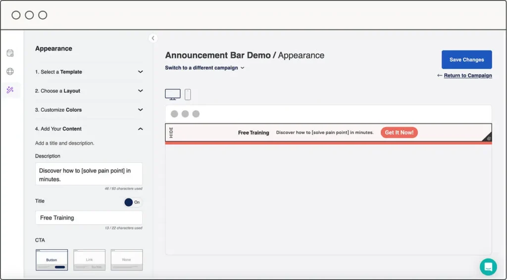 Deadline Funnel Announcement Bar