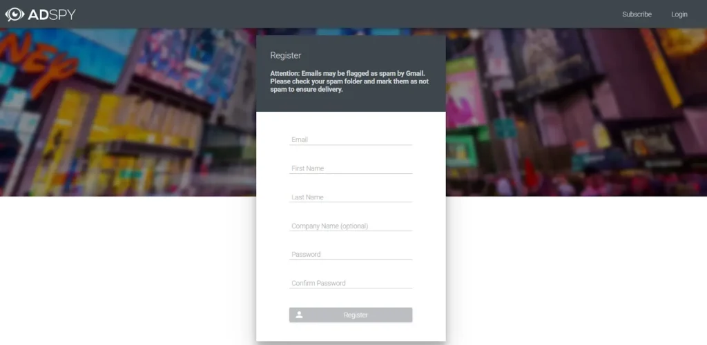 AdSpy Sign Up