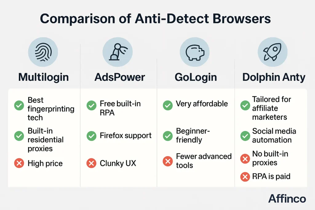 Comparison Of Anitdetect Browser