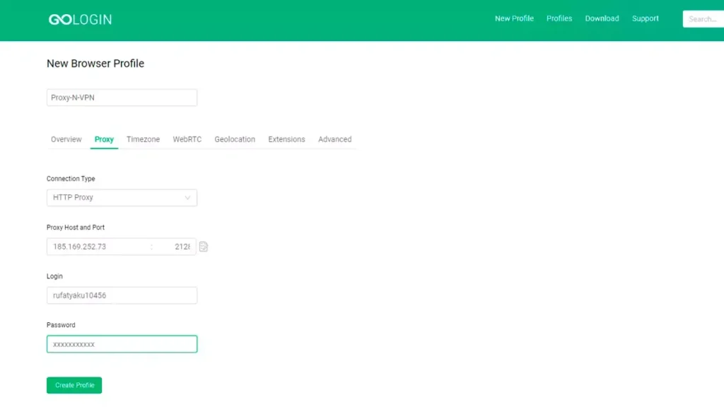 GoLogin's Proxy Approach