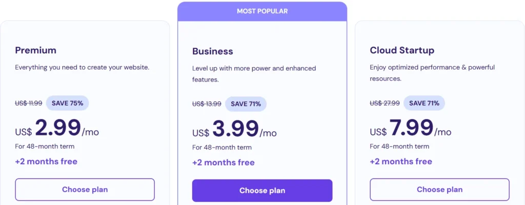 Hostinger Pricing Plans