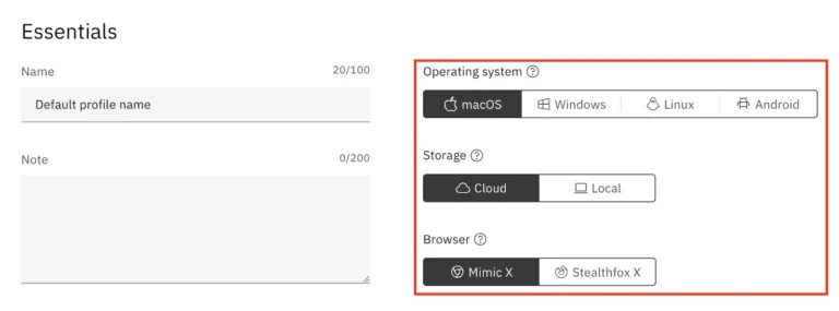 Select your browser engine in MultiLogin