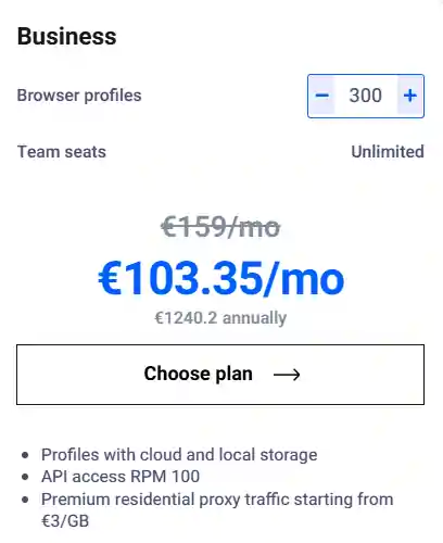 Multilogin Business & Custom Plans