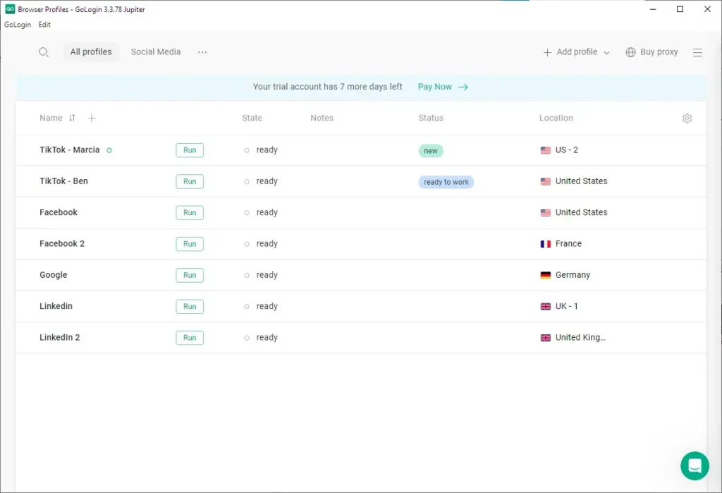 User Interface and Ease of Use- Gologin