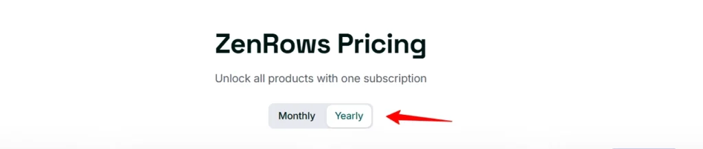 ZenRows - Select annual billing