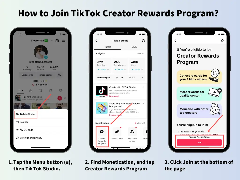 How to join TikTok Creator Rewards Program