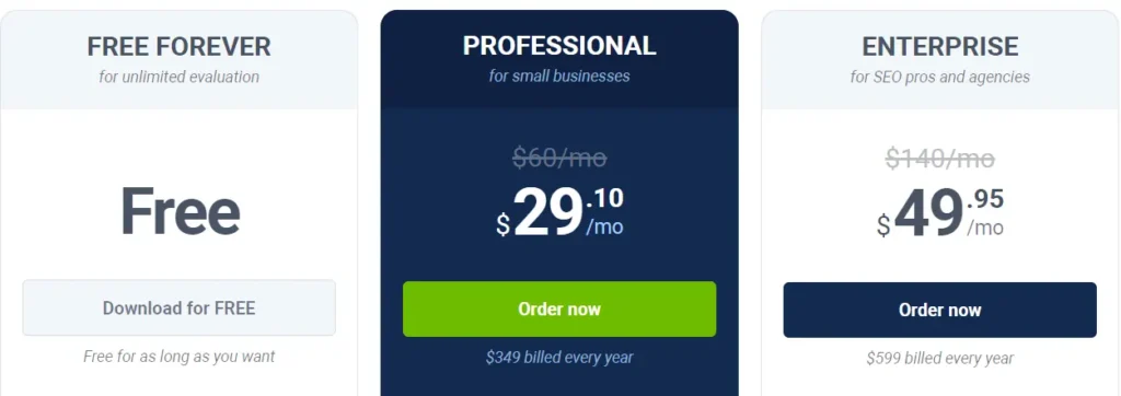 SEO PowerSuite Pricing