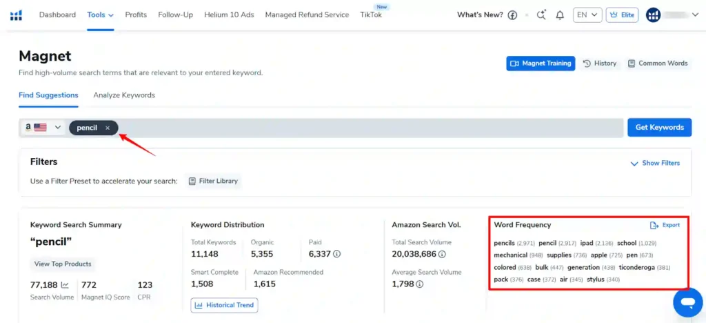 Helium 10 - Plug in Your Top Seed Keywords
