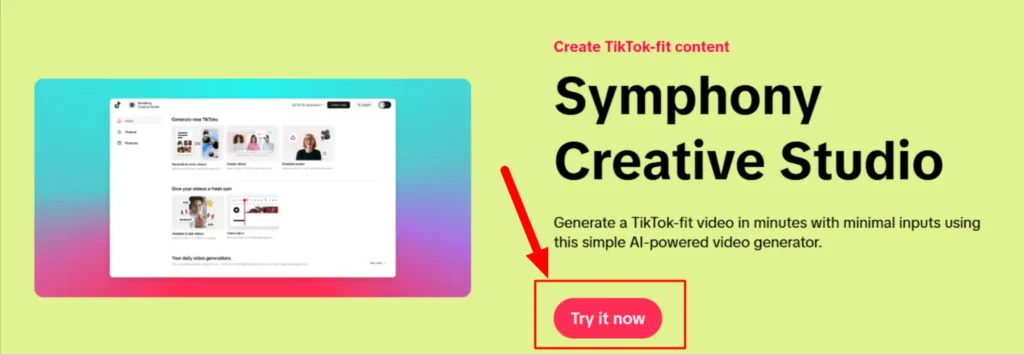 TikTok Symphony Creative Studio