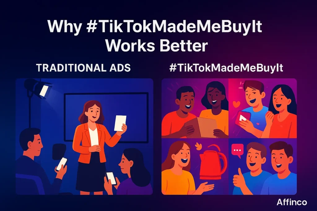 Traditional ads vs. TikTokMadeMeBuyIt