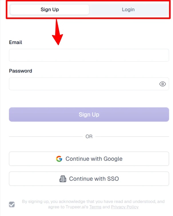 Trupeer Sign-up