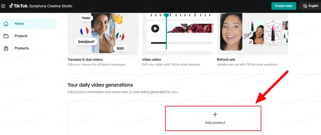 Upload Your Product Image on Tiktok Symphony