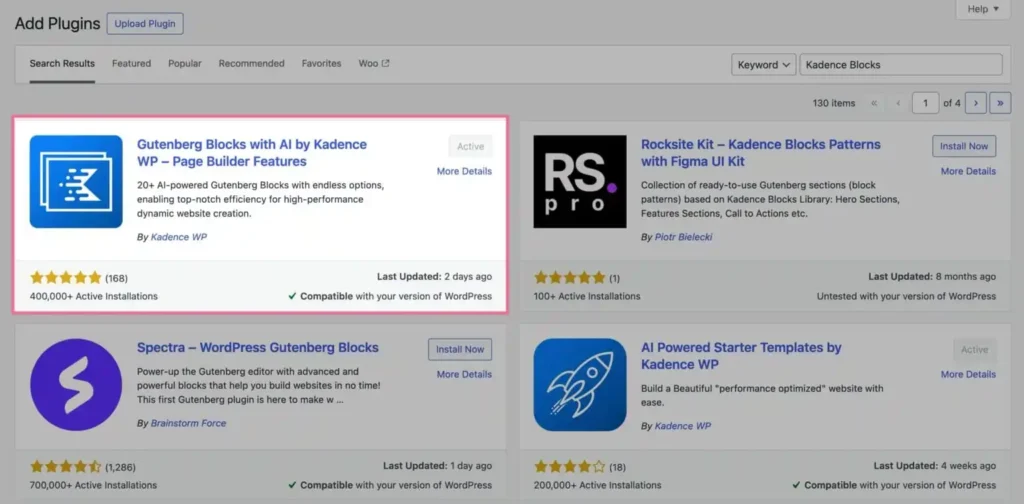 Kadence WP Blocks Intelligent Load system