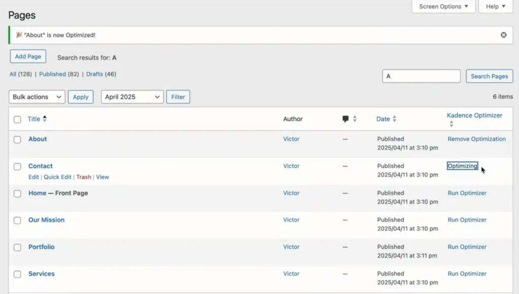 Kadence WP Performance system