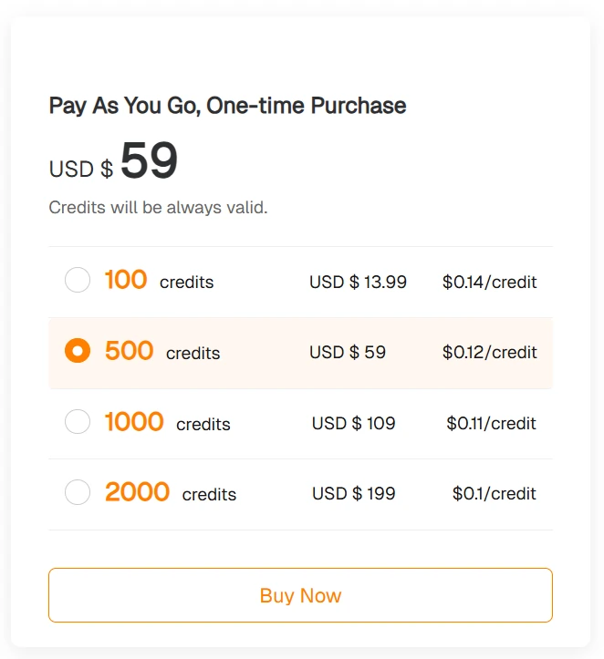 PiPiADS Pay-As-You-Go AI Credits Pricing