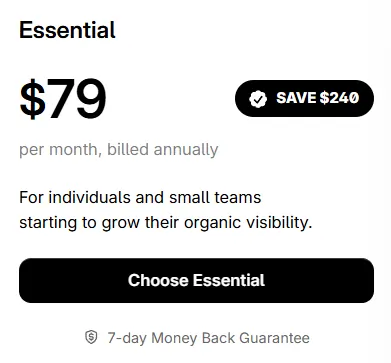 Surfer SEO Essential Plan