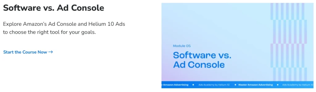 Helium 10 Software vs Ad Console