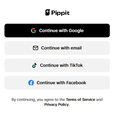 Pippit AI Sign-Up