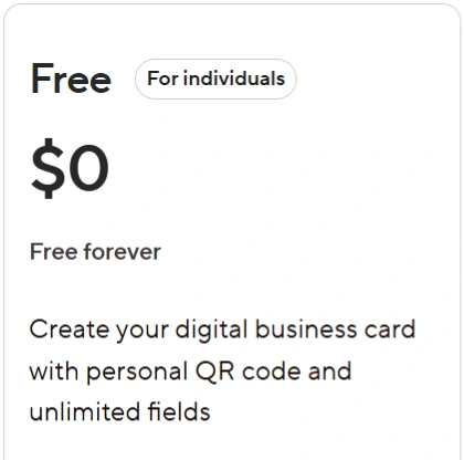 Blinq's Annual Free plan