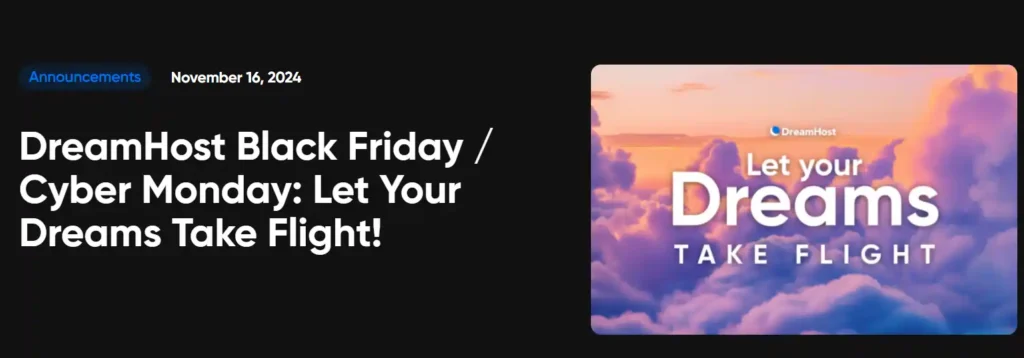 DreamHost Black Friday 2024