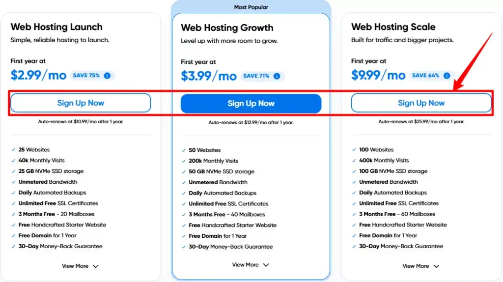 Select your DreamHost plan