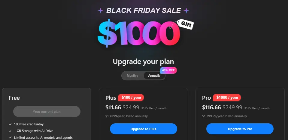 Genspark Pricing Plans (BLACK FRIDAY DEAL )