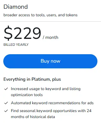 Helium 10 Diamond plan