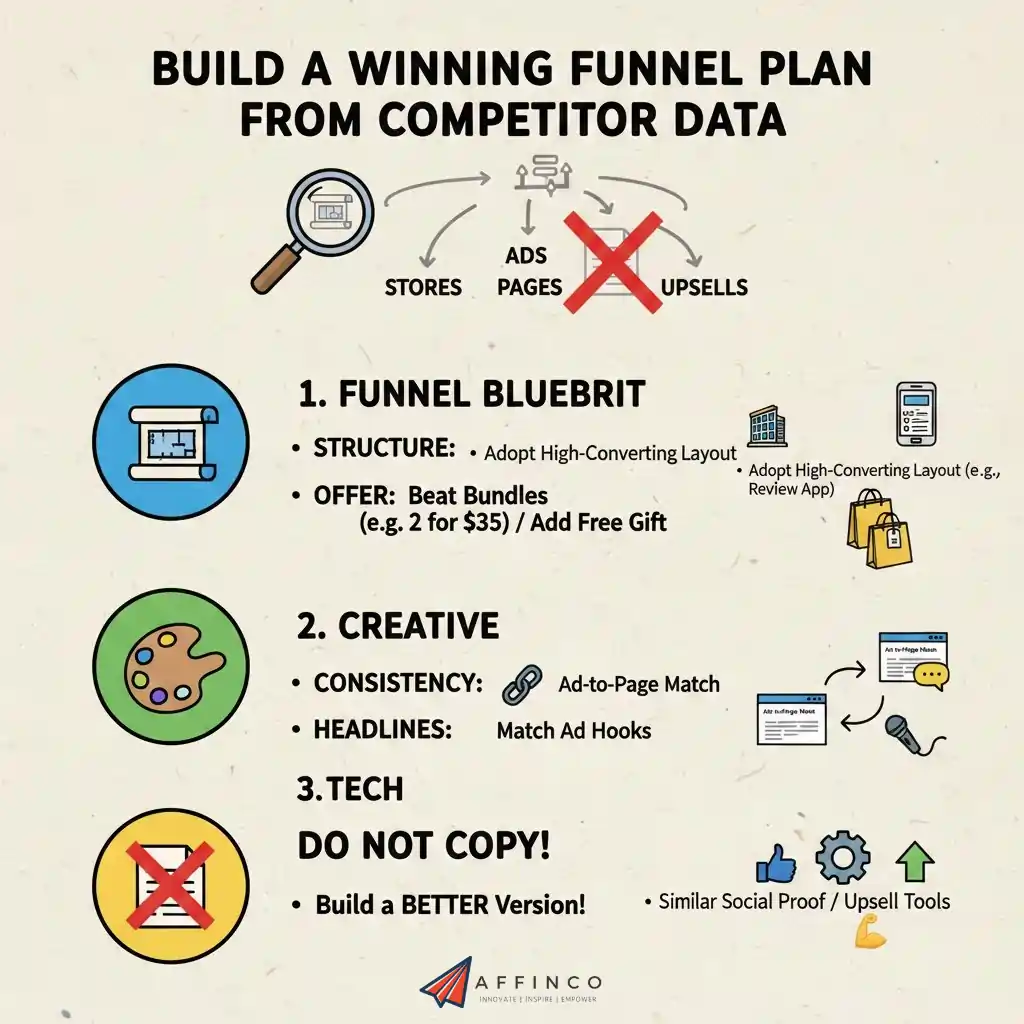 Sales funnel strategy created using competitor store