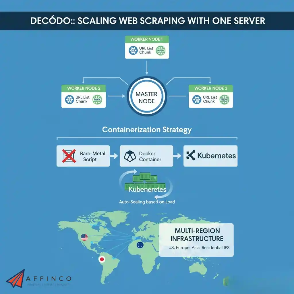 Web Scraping Architecture using Multiple Servers and Nodes