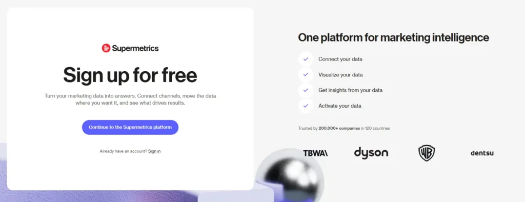 Create Supermetrics Account