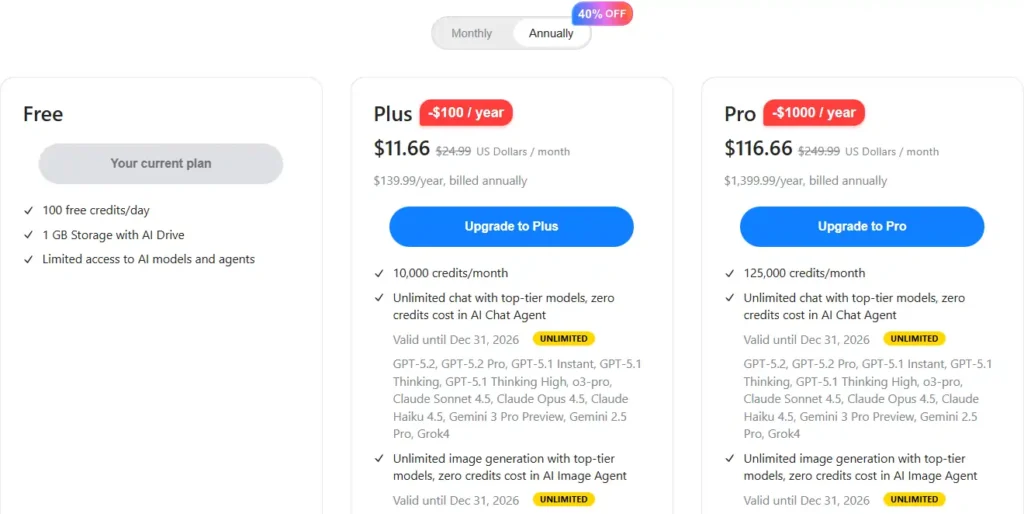 Genspark Pricing Plans
