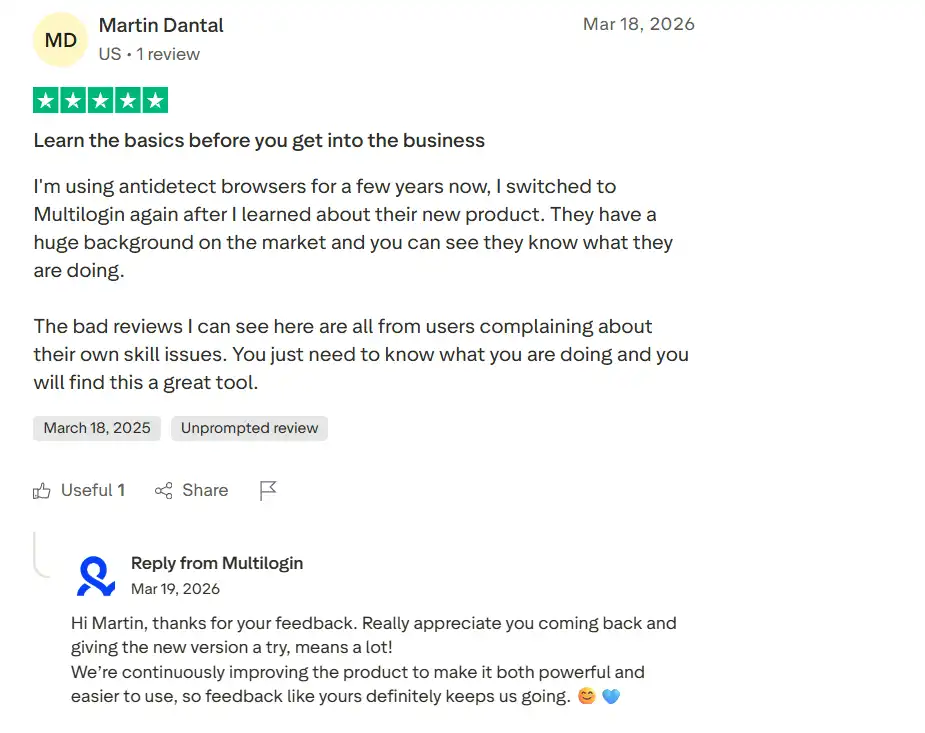 Multilogin Testimonial 2