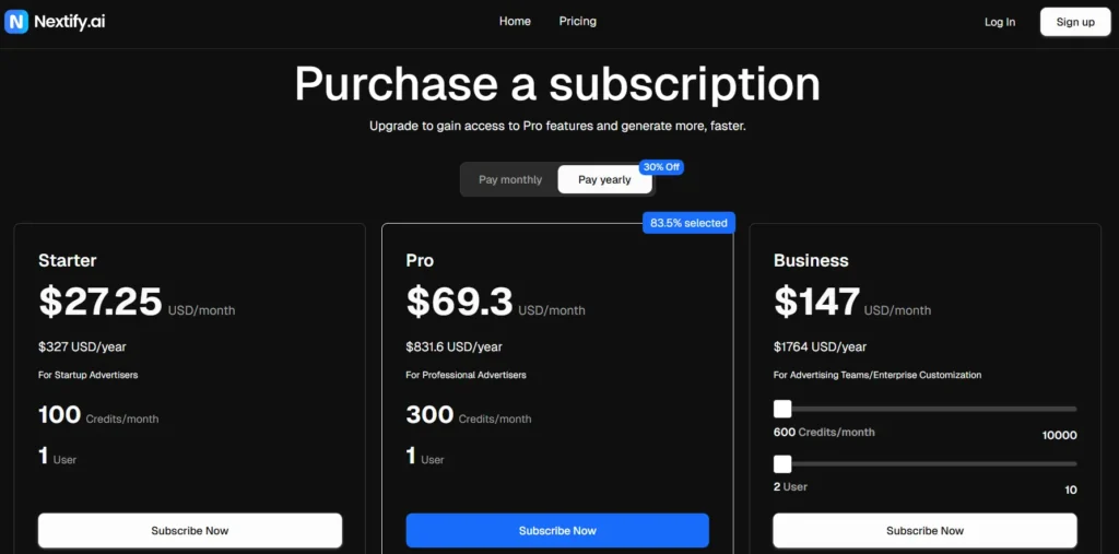 Nextify AI Pricing Plans
