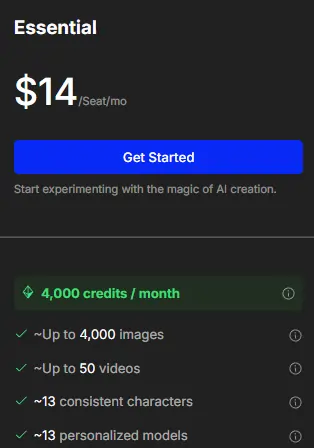 OpenArt Essential Plan