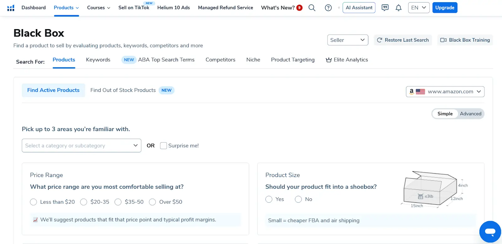Product Research with Helium 10 Black Box and Xray