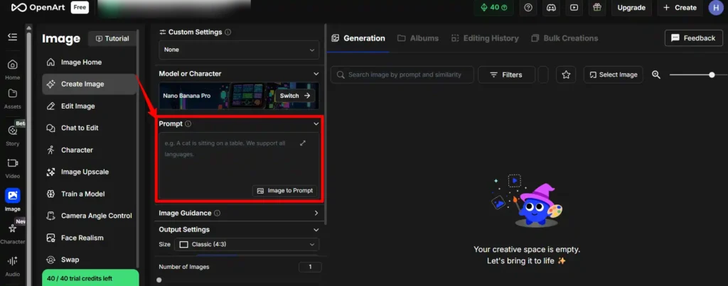 Write First Prompt in OpenArt
