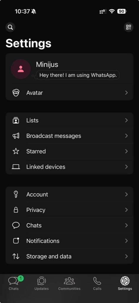 OpenClaw On your phone, open WhatsApp, Settings, Linked Devices