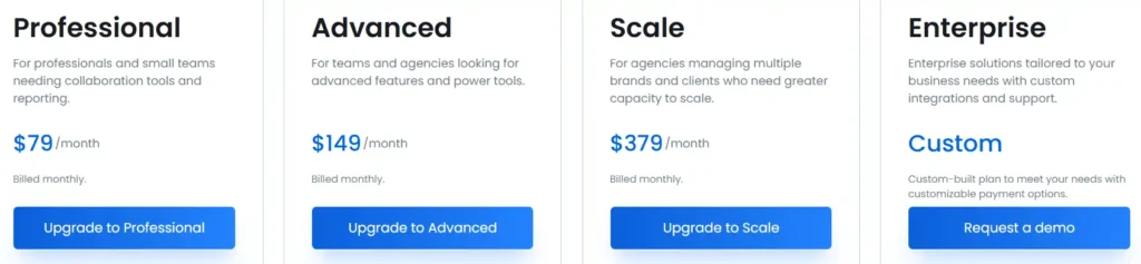 Vista Social Pricing