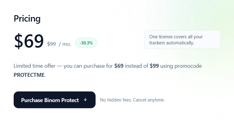Binom Protect Pricing Plans