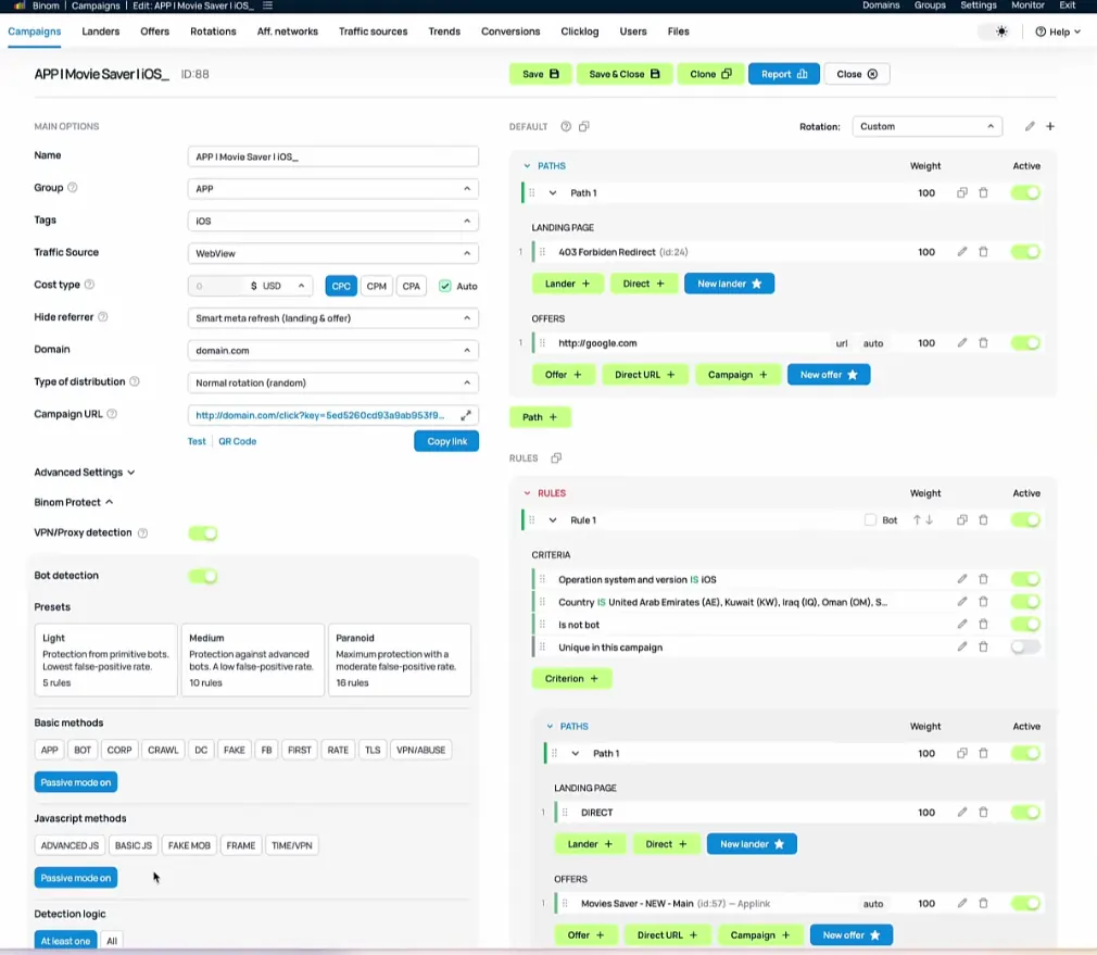Binom Protect Research Mode