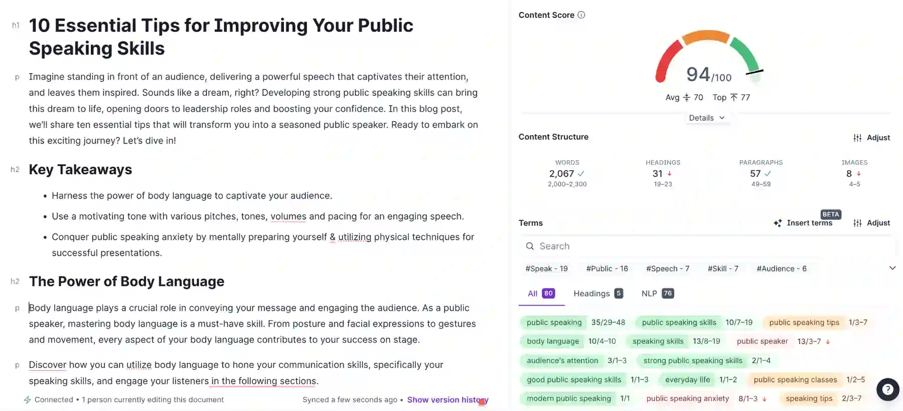 Built an SEO-Optimised Article Using SurferSEO Content Score