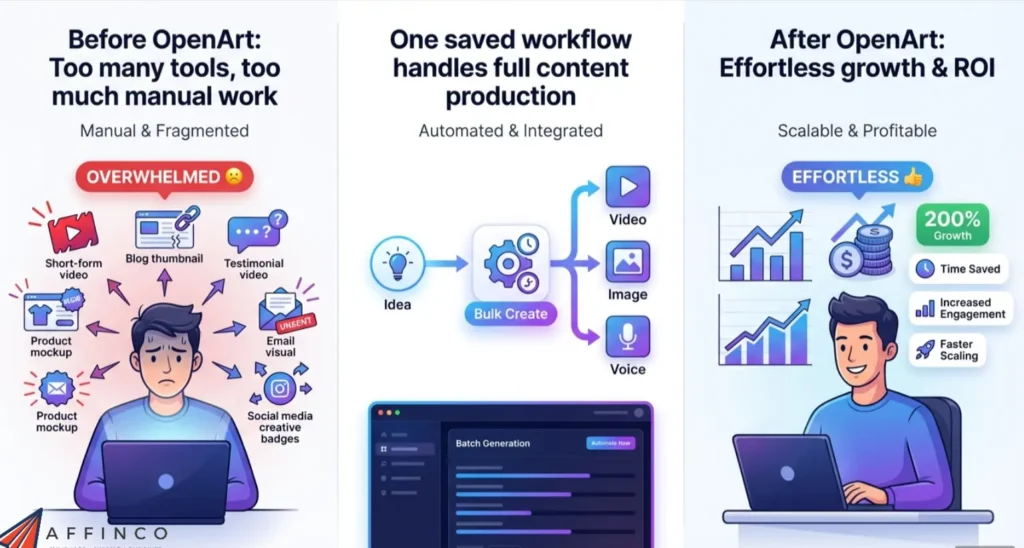 OpenArt AI workflow for affiliate content creation